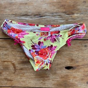 Rare Betsey Johnson yellow rose bikini bottom